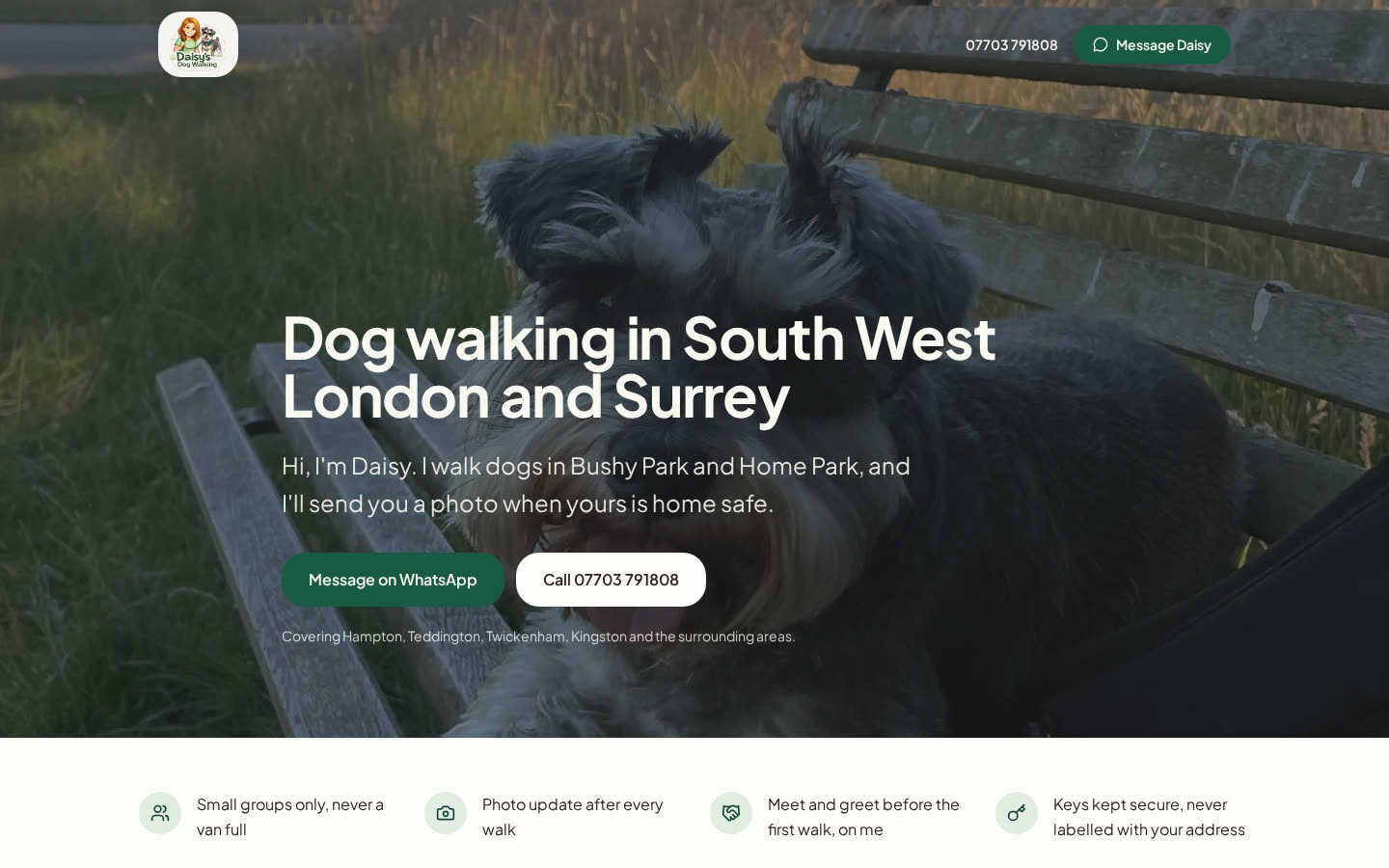 Daisy's Dog Walking project